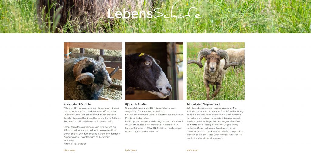 Übersicht der Lebenstiere auf der Internetseite der Initiative Lebenstiere