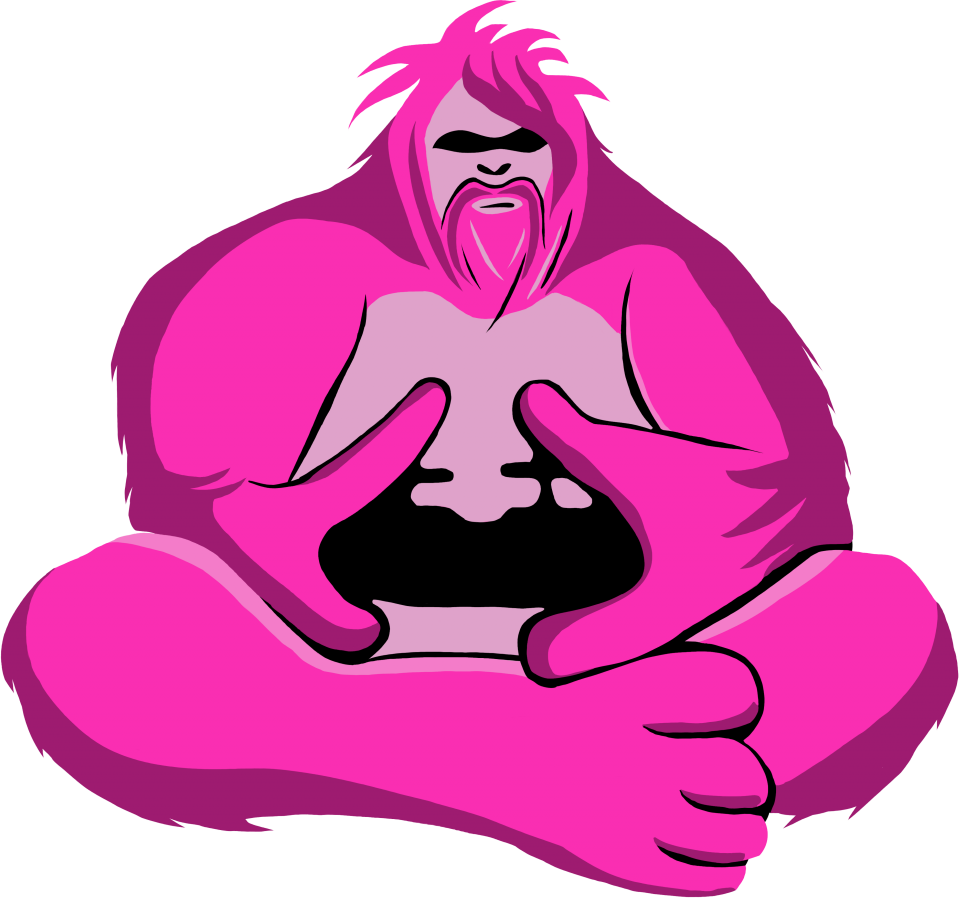 Logo Pink Foot Entertainment - Pinker "Big Foot" mit Gamingcontroller